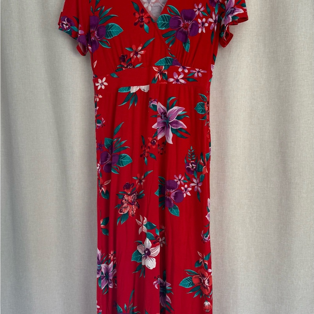Old Navy Red Floral Maxi Dress